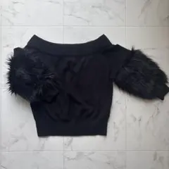 rienda ファー付きオフショルダーセーター⌘