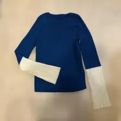 美品✨リエディRe:EDIT 無地フレアスリーブリブニットトップス