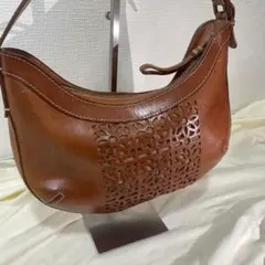genten カットワーク ワンショルダー バッグ レザー 本革
