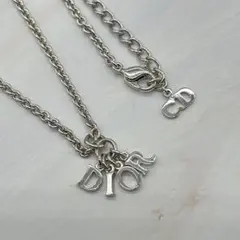 【美品】クリスチャンディオール ネックレス 4連ロゴ シルバー