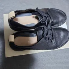 レザー ブラック スニーカー中古品23cm