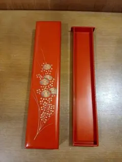 希少！伝統工芸品　村上木彫堆朱　お箸箱　入手困難　箱入り未使用品 希少！伝統工芸品 村上木彫堆朱 お箸箱 入手困難 箱入り未使用品
