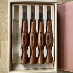 ⭐︎三木章　彫刻刀4本セット　POWER GRIP木製ハンドル　中古⭐︎