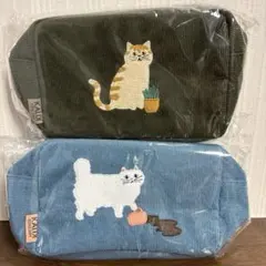 カルディ コーデュロイ　ポーチ　2種セット　ニャンコーヒー 2026