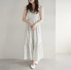 olivedes olive 肩リボンティアードジャンスカ