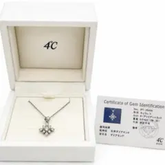 【鑑定書付き】4℃ pt995 ダイヤ 0.316ct ネックレス プラチナのサムネイル