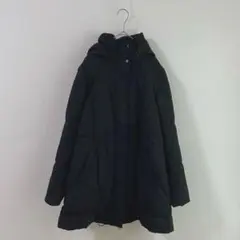 4502 アンタイトル　フード付きダウンジャケット　サイズ３　Ｌ　黒　A ライン