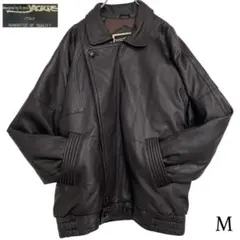 【vintage】イタリア 羊革 本革ラムレザーライダースジャケット ブラウンM