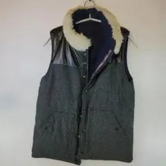 RATTLE TRAP （メンズ•ヒギ)　リバーシブルダウンベスト　襟ボア　S