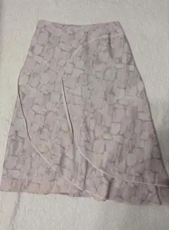 【未使用品】レリアン　ブラウン系 ストライプ スエード風 Aラインスカート AIR SWING SUITS BIZ Aラインスカート EAS