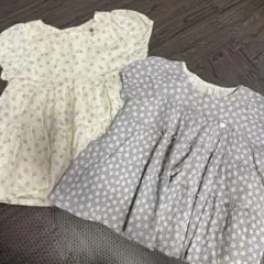 プティマイン　petit main 花柄　フラワー　楊柳チュニック　ブラウス