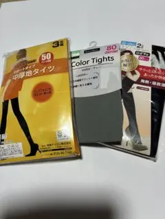 Pariché 50デニール 中厚タイツ L-LＬサイズ　その他　　3点セット