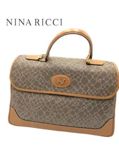 NINA RICCI リナリッチ　クロコダイル型押しバッグ　グレーベージュ