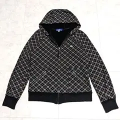 00s y2k BURBERRY レッド系 チェック柄 フルジップパーカー 古着