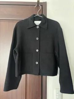 COS ブラック ボクシーダブルフェイスウールジャケット XXSのサムネイル