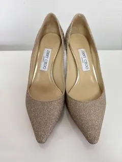 jimmy choo ジミーチュウ　ラメ　グリッター　パンプス　ゴールド　38