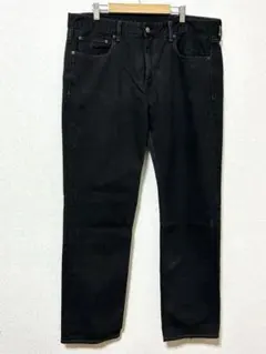 A*I様 ブラックストレートデニムパンツ ストレッチ W36L32