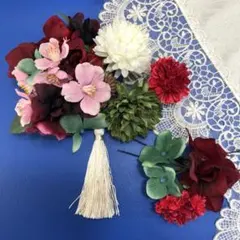 髪飾り　コサージュ　マム　ヘアアクセサリー　卒業式　成人式　結婚式