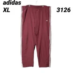 adidas アディダス トラックパンツ US/XL ワインレッド 刺繍ロゴ