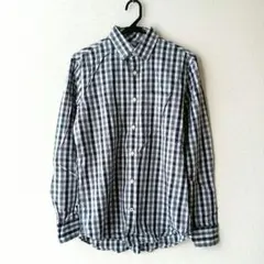 ☆美品☆　Gap　長袖チェックシャツ ネイビー ×グレー×ホワイト　サイズS