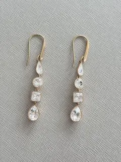 Swarovski スワロフスキー ロングピアス クリスタル ゴールド(両耳用)