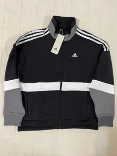 adidas ジップアップジャケット 黒/グレー/白