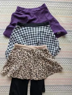 BABYDOLLスカート付きウルトラストレッチパンツ10分丈スカッツ130 3枚