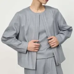 soeju ソージュ ブライトウールジップアップジャケット ブルーグレー Ｍ