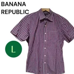 美品♡BANANA REPUBLIC バナナリパブリック　チェック柄 半袖シャツ