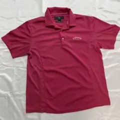 美品◆Callaway キャロウェイ ゴルフポロシャツ M ピンク　レディース