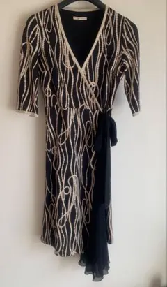 【銀座マギー】五分袖　ラップワンピース