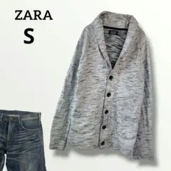 591ザラZARA MAN【コットン100％】ニットカーディガン セーターグレー