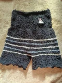 3 日間限定価格フリース素材 ストライプ ルームウェア一分丈ワンちゃんマーク付き