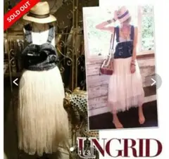 【美品】Ungrid デニム チュール サロペット スカートのサムネイル