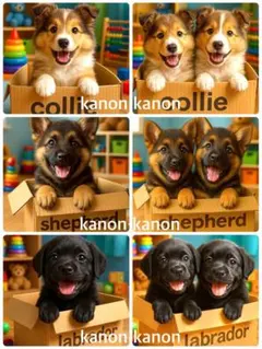 P411 パネル生地　シェパード　18×18 6枚1セット