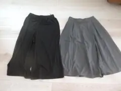大きめMサイズ　薄手素材　ガウチョパンツ　キュロット　２枚セット