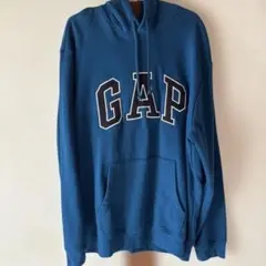 GAP フード付きパーカー 青　XL 裏起毛