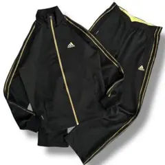 adidasアディダス　ジャージ　S セットアップ　黒　金　刺繍 メンズ