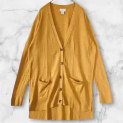 OLD NAVY カーディガン マスタード ロング丈 Vネックのサムネイル