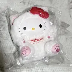 【ホワイト】ファインフェイスキャット ハローキティ マスコット ぬいぐるみ