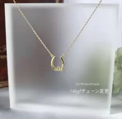 メル様 リクエスト 限定品＊ホースシューネックレス 14kgfチェーン変更
