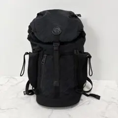 正規品★ MONCLER ロゴ総柄 バックパック 大容量 リュック ブラックのサムネイル