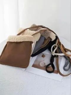 【新品、未使用】ブラウン ボアショルダーバッグ