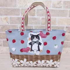 確認用＊エバゴス かごバッグカバー＊C&amp;Sカモミールスカラップ 手作りかごバッグカバー＊C&Sカモミールスカラップ エバゴス 目隠し