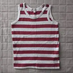 赤とグレーのストライプ タンクトップ 120