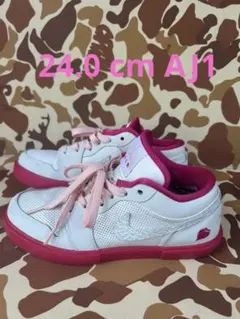 Nike Air Jordan 1 スニーカー ホワイト/ピンク 24.0cm