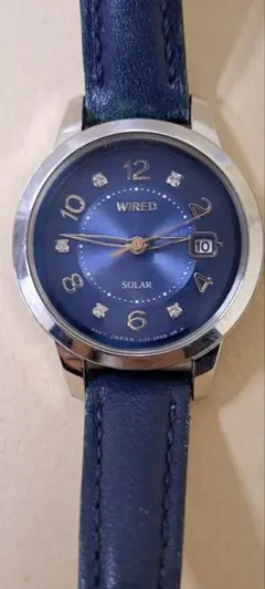 SEIKO WIRED ソーラー 腕時計 ネイビー 稼働品