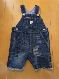 デニムオーバーオール 80cm パッチワーク