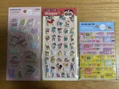 クレヨンしんちゃん タイルシール ぷっくりステッカー ふわふわシール3枚セット