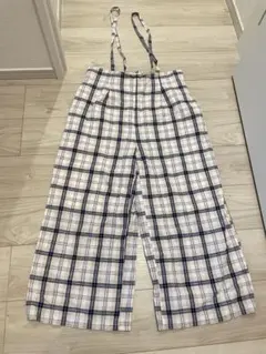 w closet チェック柄 サロペットパンツ
